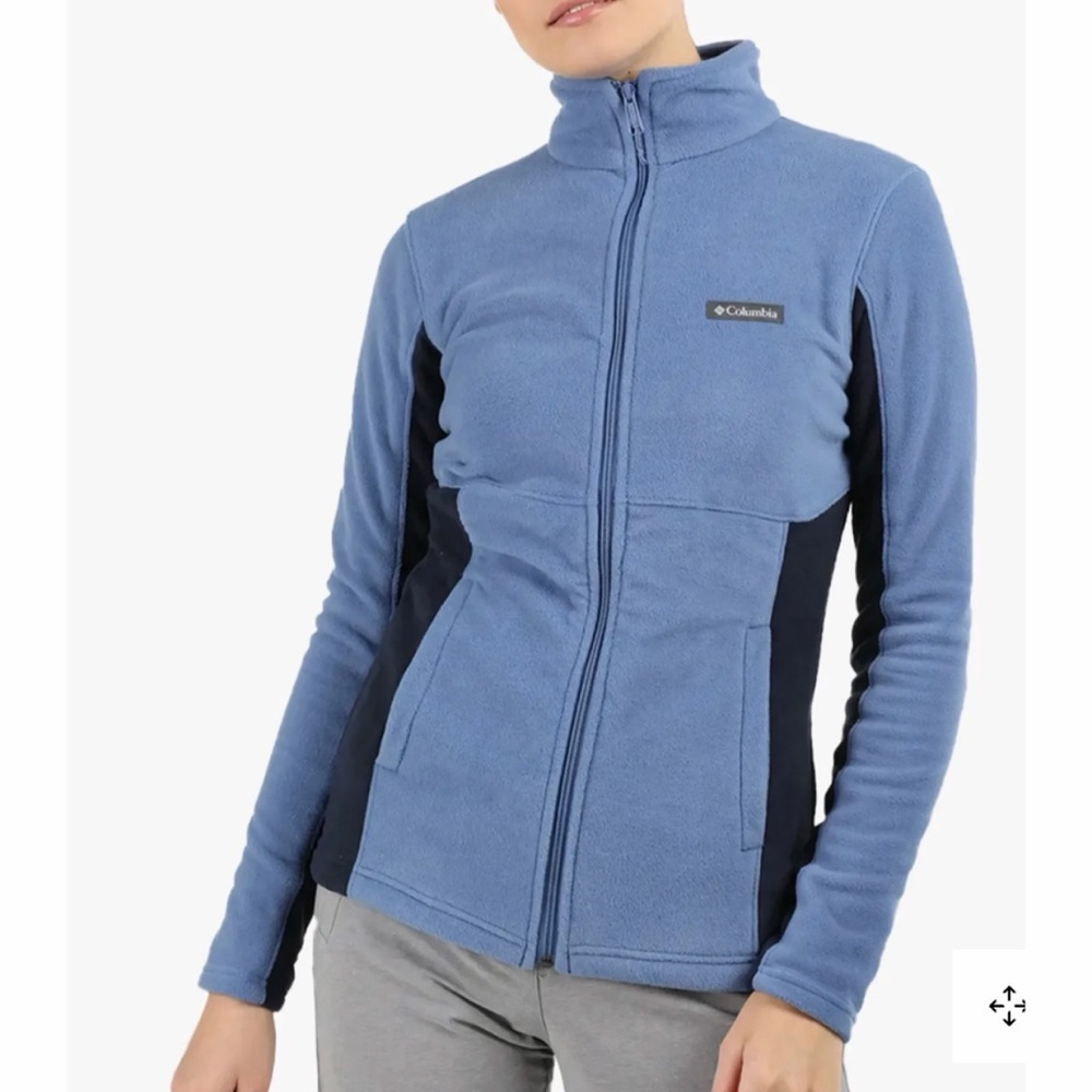 Columbia Basin Trail III Full Zip Fleece Blue Jacket XK0841-458 Medium M hiking